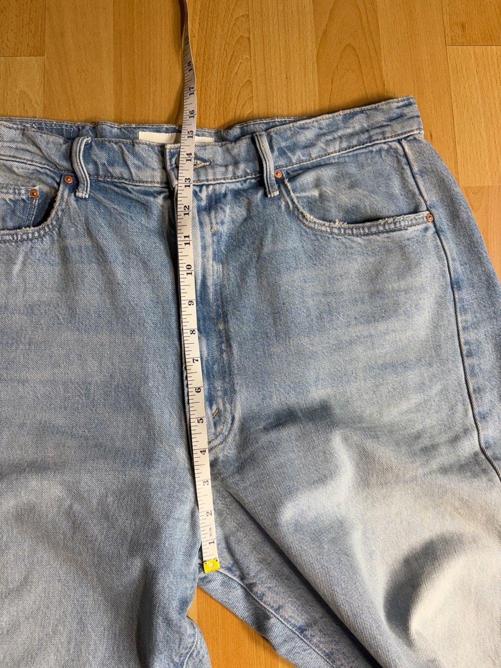 MOTHER Superior The Full Pipe Flood in Back Pedal Bowed Barrel Leg Jeans 33 - Picture 15 of 16